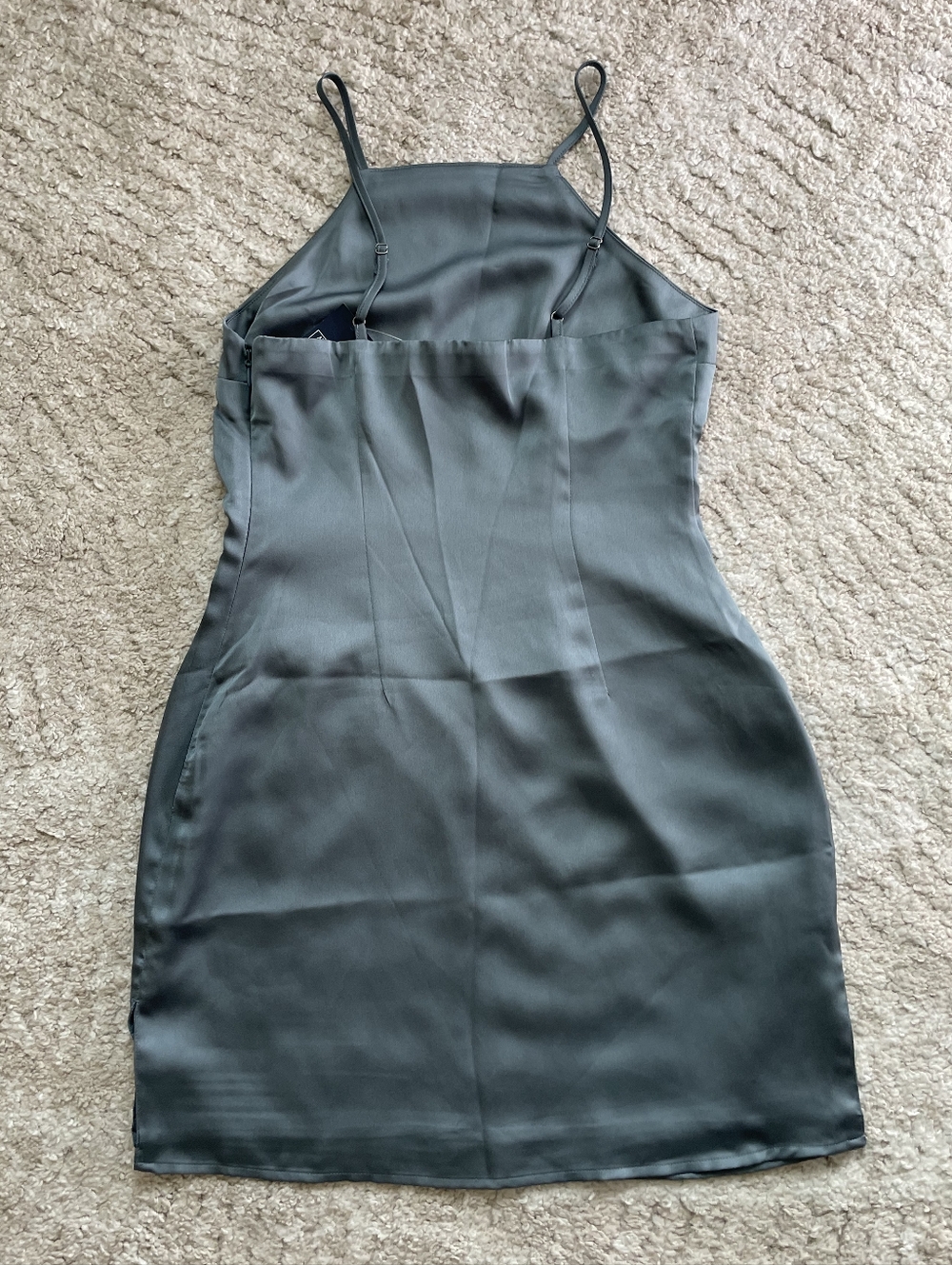 Abercrombie & Fitch Satin Slip Dress in Dusty Teal Size XSP - Picture 4 of 9